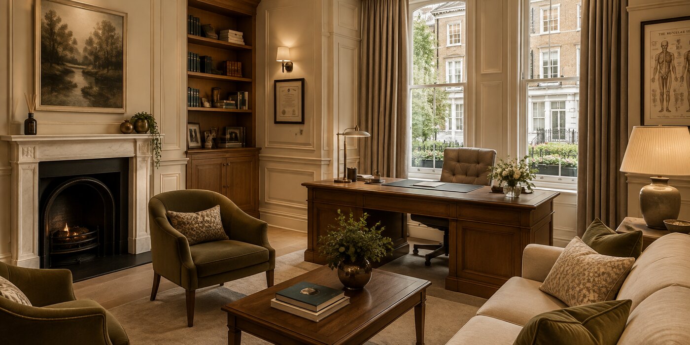 Private consulting room with period furnishings