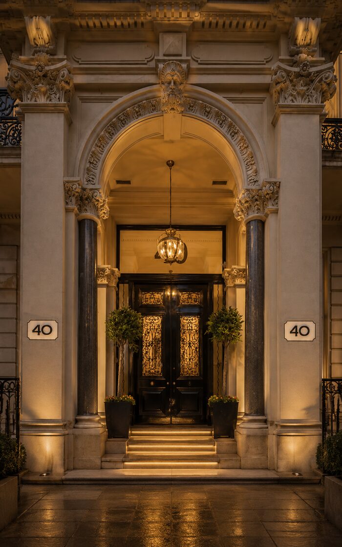 Entrance door of a private London residence